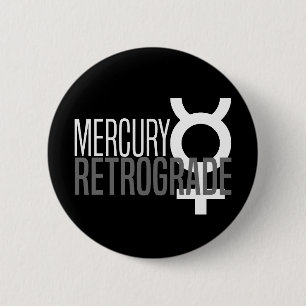 Mercury Retrograde Glyph Button