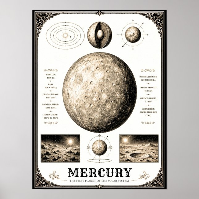 Mercury Victorian Astronomy Chart (Front)