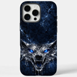 Mercury Wolf Blue Sapphire Eyes Glacial iPhone 16 Pro Max Case