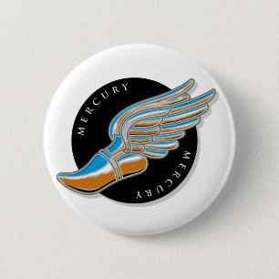 Mercury's Wings 6 Cm Round Badge