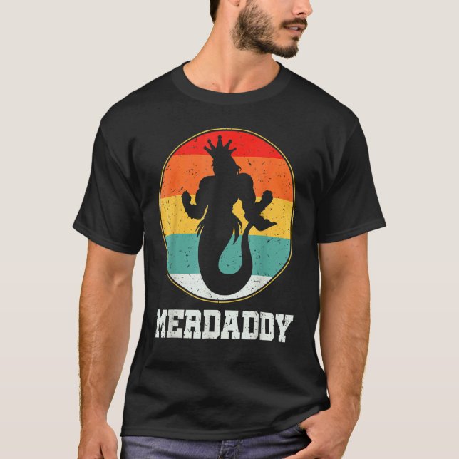 Merdaddy Security Merman Mermaid Daddy Fish Father T-Shirt (Front)