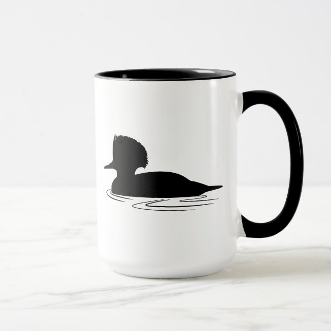 Merganser Duck in Silhouette Mug (Right)