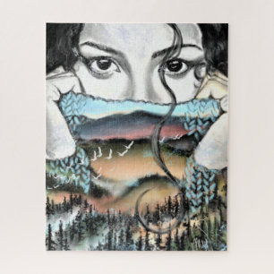 Merge Nature Puzzle Woman Feeling - Painting