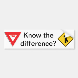 Merge/Yield Know the difference? Bumper Sticker