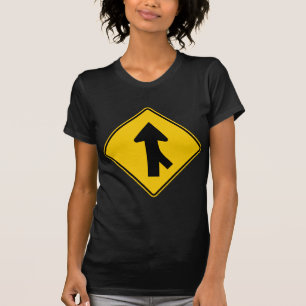 Merging Traffic Highway Sign (Right) T-Shirt