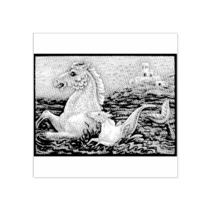 MERHORSE & BABY FANTASY RUBBER STAMP