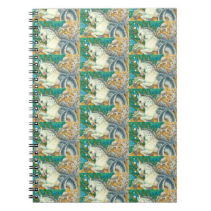 MERHORSE & WHITE OCTOPUS, FANTASY UNICORN HORSE NOTEBOOK