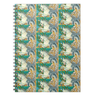 MERHORSE & WHITE OCTOPUS, FANTASY UNICORN HORSE NOTEBOOK