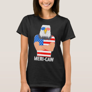 Meri-Caw Cool Bald Eagle Patriotic 4th Of July Men T-Shirt