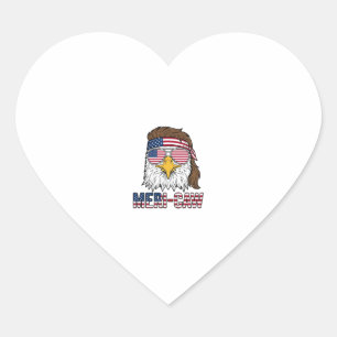 Meri-Caw Patriotic Eagle Vintage Engraving Shirt_1 Heart Sticker