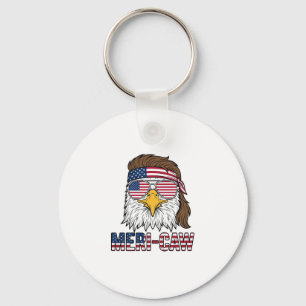 Meri-Caw Patriotic Eagle Vintage Engraving Shirt_1 Key Ring