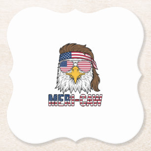 Meri-Caw Patriotic Eagle Vintage Engraving Shirt_1 Paper Coaster