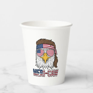Meri-Caw Patriotic Eagle Vintage Engraving Shirt_1 Paper Cups