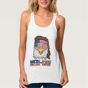 Meri-Caw Patriotic Eagle Vintage Engraving Shirt_1 Singlet