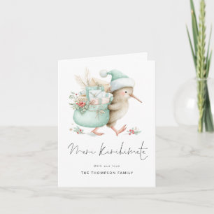 Meri Kirihimete Kiwi folded NZ Christmas Holiday Card