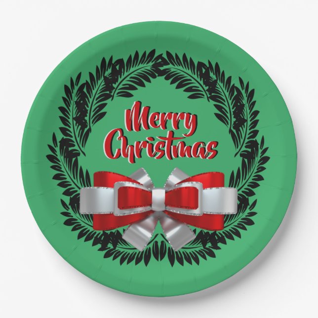 Meri Kirihimete Maori for Merry Christmas 9" Paper Plate (Front)