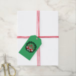 Meri Kirihimete Maori  Merry Christmas Gift Tags<br><div class="desc">Gift Tag - - Meri Kirihimete - Maori Merry Christmas - OR Edit the Text to what you want - - on Black Ferns with Red & Silver Bow - - - - See the Collections in my store for the Matching Plates, Napkins, Coasters, Placemats, Balloons and much more, -...</div>