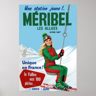 Meribel France ski poster