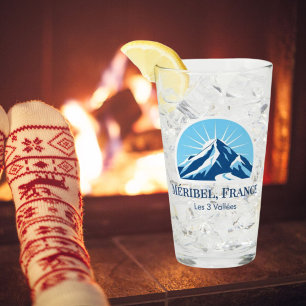 Méribel France ski resort souvenir Glass