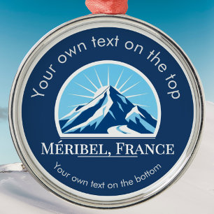 Méribel France ski resort souvenir medal Metal Tree Decoration