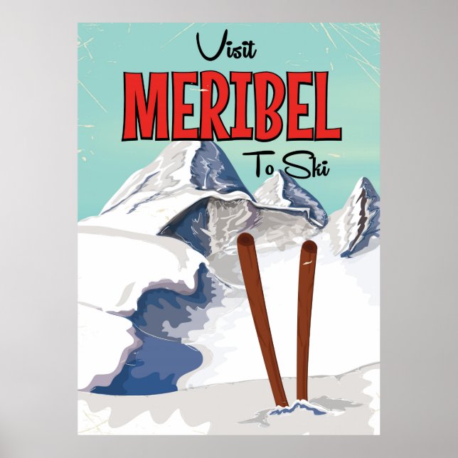 Meribel to ski poster (Front)