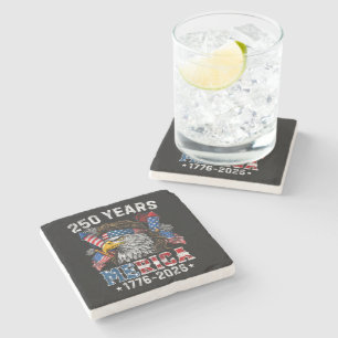 Merica 250 Anniversary USA 250 Years Stone Coaster