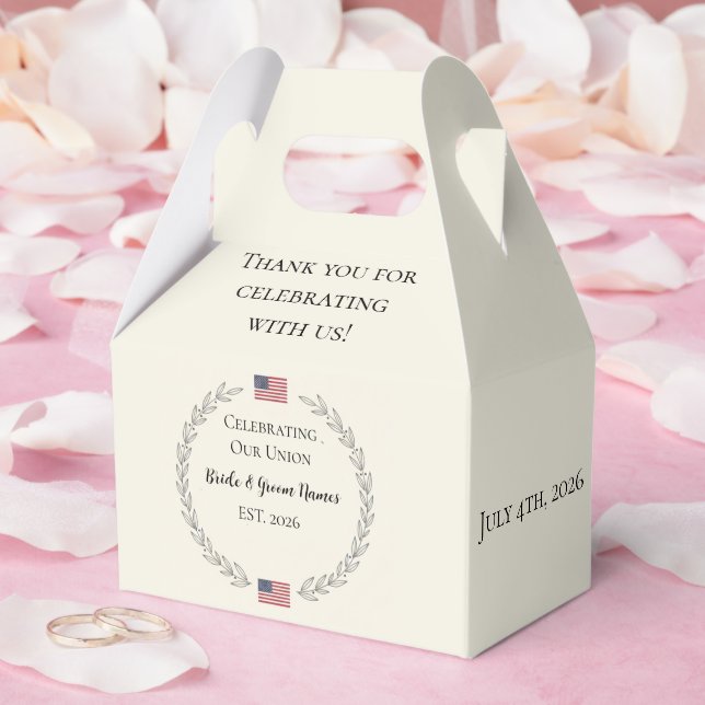 merica 250th Anniversary Wedding  | Custom names Favour Box (Wedding)