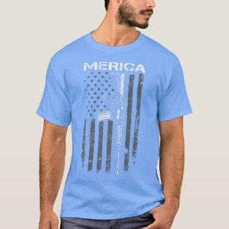 MERICA  2nd Amendment 4th Of July AR15 USA Flag (O T-Shirt