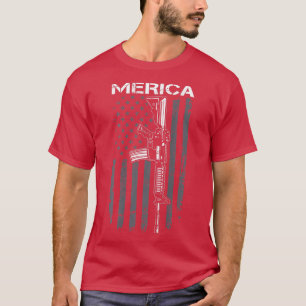 MERICA 2nd Amendment 4th Of July AR15 USA Flag (O T-Shirt