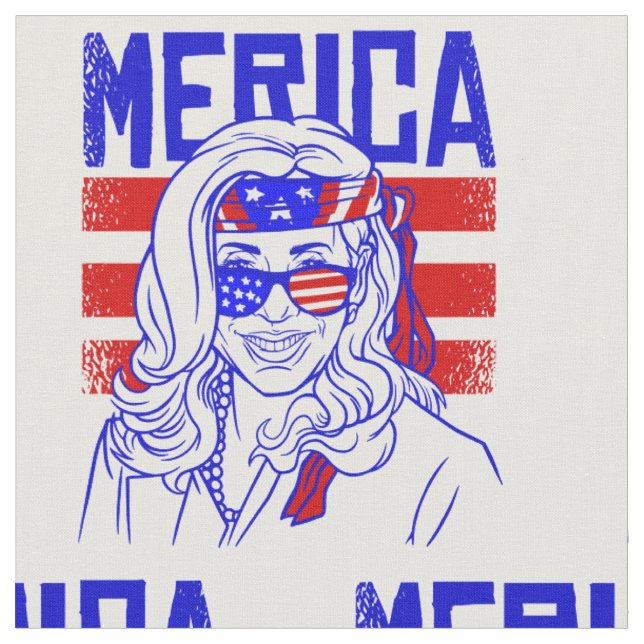 merica 4th july kamala harris  fabric (Close Up)