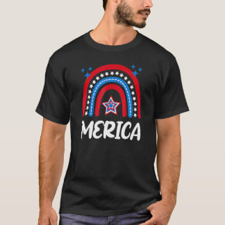 Merica 4th Of July 2022 Cute American Flag Colours T-Shirt