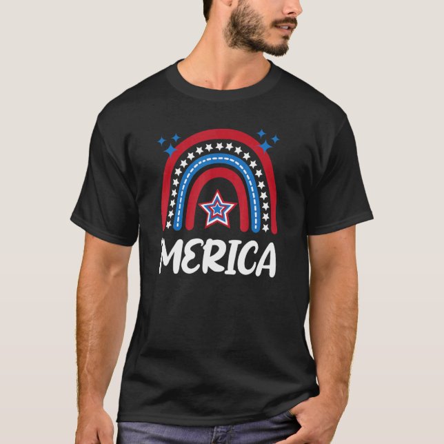 Merica 4th Of July 2022 Cute American Flag Colours T-Shirt (Front)