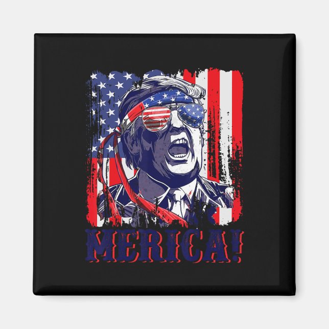 Merica 4th Of July American Flag Murica merica Gif Magnet (Front)