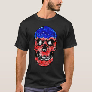Merica 4th Of July American Flag Skull Usa Indepen T-Shirt
