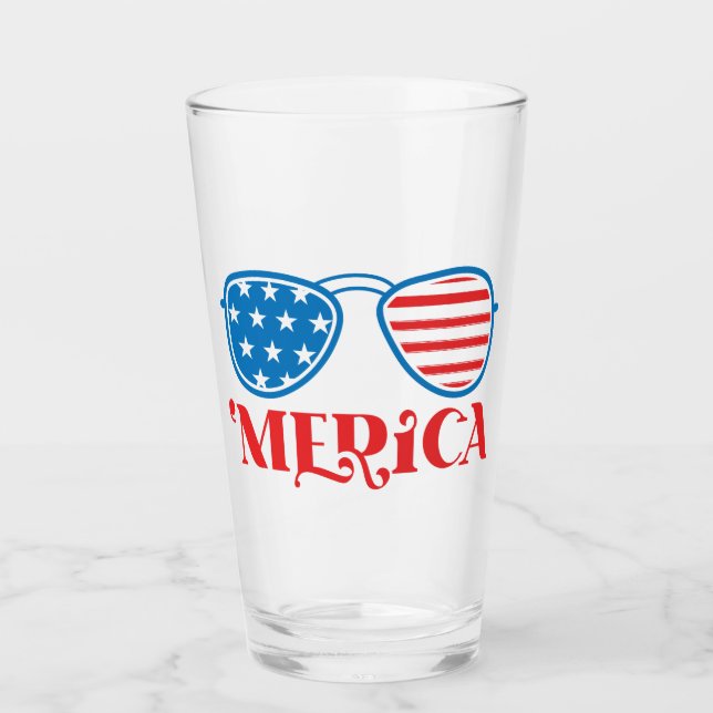 Merica 4th of July Design-32042 Glass (Front)