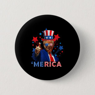 Merica 4th Of July Fireworks Funny Trump Independe 6 Cm Round Badge