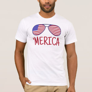 'Merica 4th Of July Glasses T-Shirt