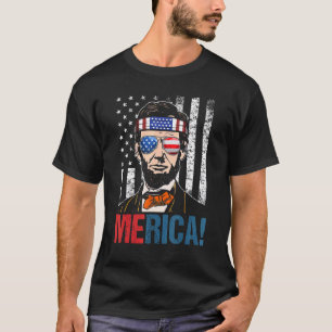 Merica 4th Of July Men American Flag Usa Sunglasse T-Shirt