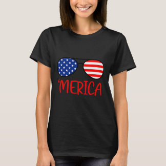 Merica 4th Of July Tee Independence Day Usa Flag 