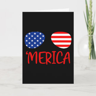 Merica 4th Of July Tee Independence Day Usa Flag  Card
