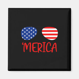 Merica 4th Of July Tee Independence Day Usa Flag  Magnet