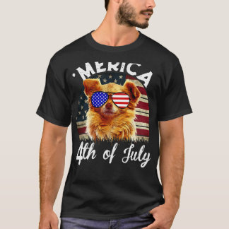 Merica 4th Of July Usa Flag Chihuahua American Sun T-Shirt