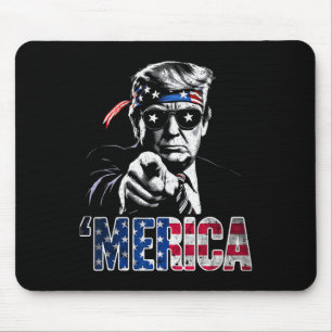Merica America Funny Trump 4th July Mouse Pad