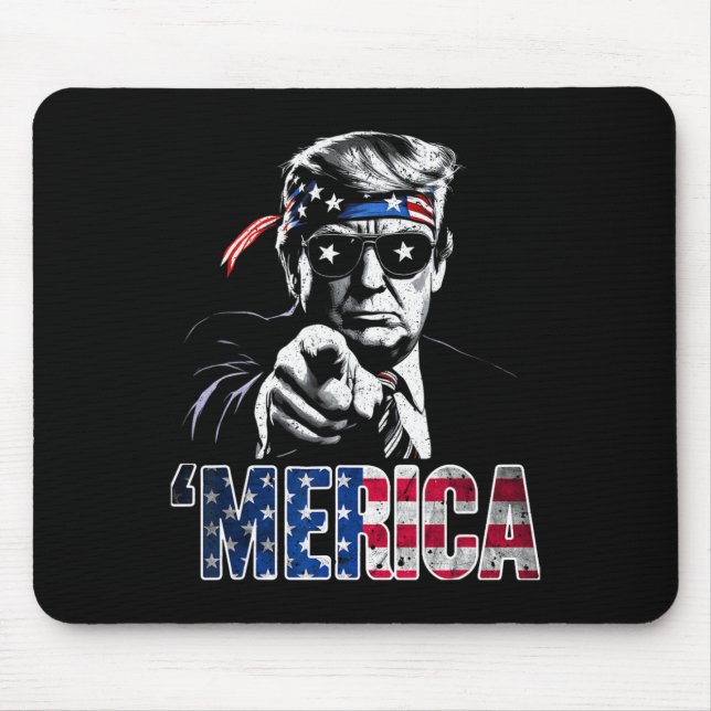 Merica America Funny Trump 4th July  Mouse Pad (Front)