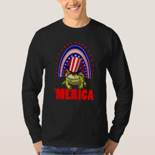 Merica American Flag Frog Women Frog Love 1 T-Shirt