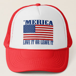 'MERICA American Flag - Love It Or Leave It Hat