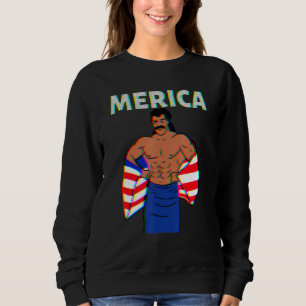 Merica American Mullet Business In Front Party In  Sweatshirt