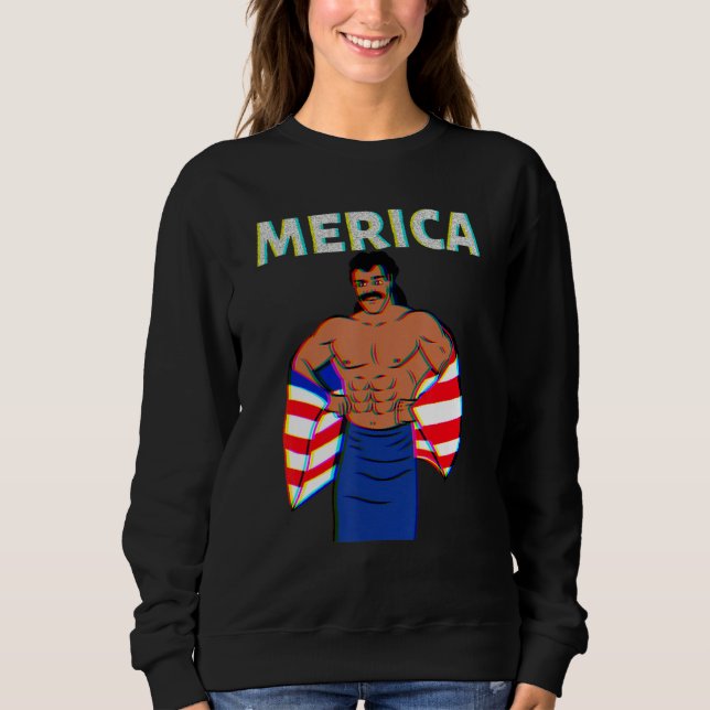 Merica American Mullet Business In Front Party In  Sweatshirt (Front)