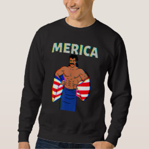 Merica American Mullet Business In Front Party In  Sweatshirt