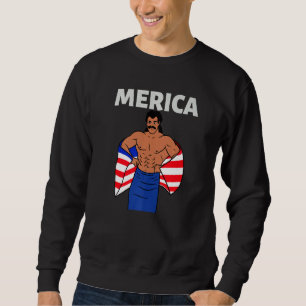 Merica American Mullet Business In Front Party In  Sweatshirt
